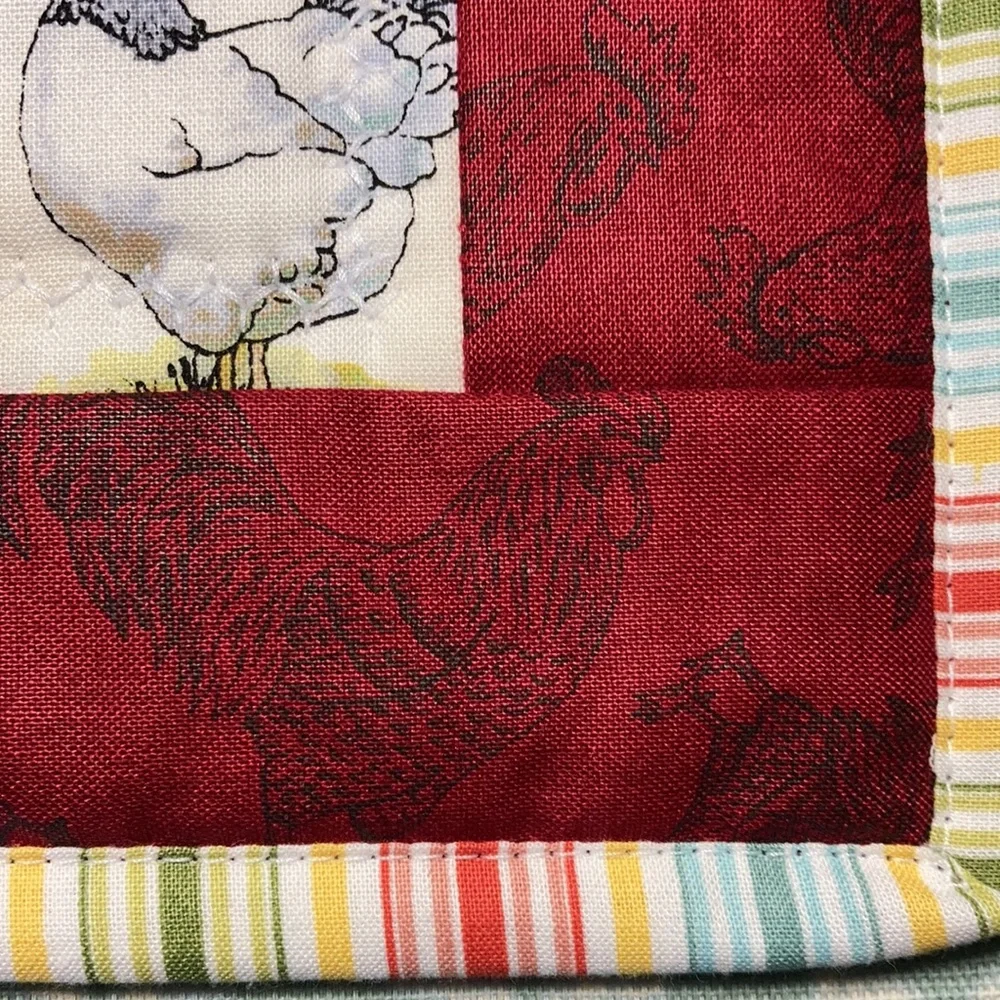 Chicken Stripe Hot Pad Handmade
